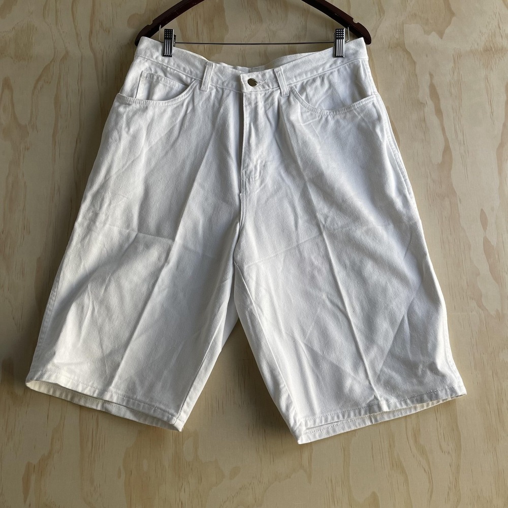 Forelli Bermuda Shorts Womens 14 34W White Denim High Rise USA Casual Summer